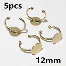 5 chiếc đế nhẫn bằng thép không gỉ 6-12mm, dạng phẳng, dùng để làm nhẫn thủ công, phụ kiện chế tác trang sức DIY. - Thiết kế nhẫn - Xem 15