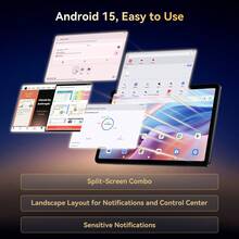 TABWEE Latest 10.5-Inch Android 16 Tablet, 14(6+8)GB RAM + 128GB/2TB TF Storage, 5G WiFi, 2.0GHz CPU, 5MP Camera, 6000mAh Battery, GMS Certified (Adapter Not Included) - Grey - View 4