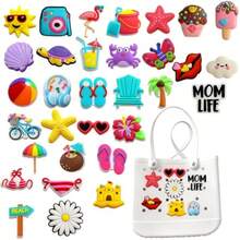 32Pcs Bag Charms For Bogg Bag Sunshine Beach Bikini Cute Charms Decoration Accessories For Rubber Tote Beach Bags - 如圖所示 - 查看 7
