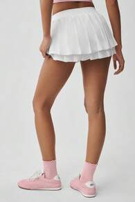 Alo Yoga Double Or Nothing Tennis Skirt Women's Vintage Pink True To Size W6574r - 白色 - 查看 4