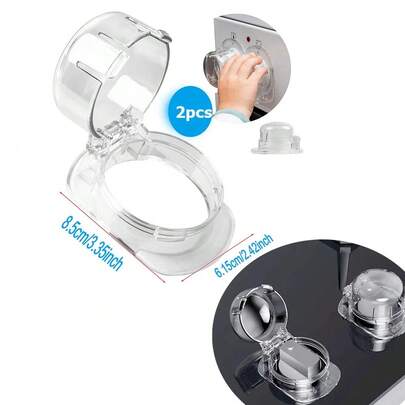 Cubiertas de perilla de estufa para niños, protectores de  de plástico para cocina, protectores universales de bloqueo de horno de Gas, utensilios de cocina para el hogar, 2/5 Uds. WGM0