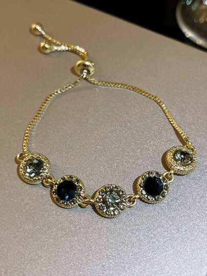 1 Women Vintage Rhinestone Chain Bracelet