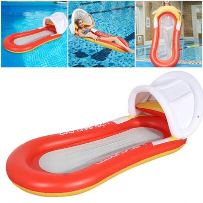 1pc Summer Gradient Wave Floating Water Platform, Equipped With Sunshade Chairs And Floating Platforms