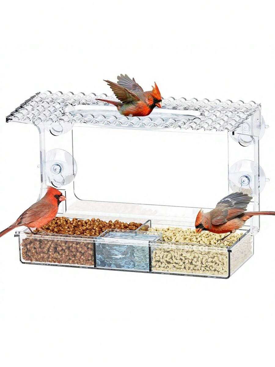 Acrylic Bird Feeder, Birdcage, Hummingbird Pet Supplies, Transparent Wall-Mounted