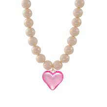 1 pieza Collar con colgante de corazón grande de resina con cuentas, de estilo bohemio, creativo, elegante y minimalista, adecuado para mujeres, hermanas, parejas, bailes de graduación o fiestas, regalo perfecto para uso diario, citas, fiestas, bodas, vacaciones o playa en verano - collar - Ver 8