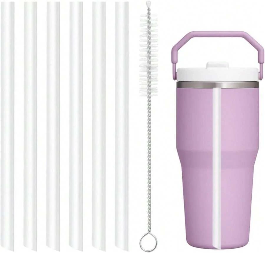 Bubrike Replacement Straws ONLY Compatible With 20 Oz (New Version) Stanley IceFlow 2.0 Flip Straw Tumbler,Built-In Straw With Larger Diameter-6 Pack(Not For Old Model 20oz Stanley Iceflow Flip) - MàuA - Xem 1