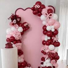 113pcs Pink & Red Balloon Arch Kit, Balloons & Bows Vintage Soda Theme Baby Shower, Cherry Blossom Theme Girl Birthday, Wedding, Valentine's Day, Baby Shower, Anniversary, Gender Reveal Party Decor - Multicolor - View 6