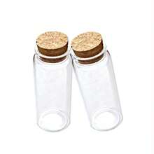 2pcs Empty Clear Glass Bottles Vials With Cork Stopper Storage Jars 47mm Bottle Diameter 47x120x33mm 150ml - Clear - View 2