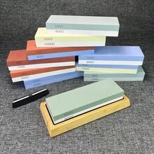 Dụng cụ mài dao hai mặt bằng đá dầu, đá mài nước hai mặt - dụng cụ mài dao - đế chống trượt (đá mài + miếng đệm silicon) - Nhiều màu - Xem 2