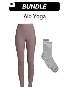 紧身裤和半筒复古袜套装 透气速干吸汗 弹性好 易洗保暖 多功能运动日常男女通用 粉色和灰色 A0480U-GREY - 淺棕粉紅-Grey - 查看 1