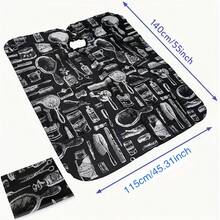 Professional High-Quality Hair Cutting Cape, With Adjustable Neck Closure And Anti-Static Fabric - Fashionable Black & White Cutting Tool Pattern - Suitable For Salon And Home Use, Home Haircutting Tool - Multicolor - View 5