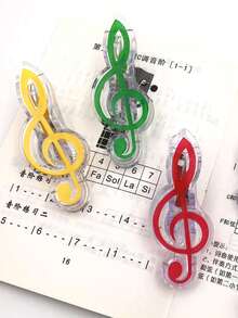 1pc Music Score Clip, High-Quality Memo Clip, Book Clip, Stationery File Clip, Secure Music Sheet Clip, Note Paper Clip, Piano Music Clip, Drum Score Clip, Musical Instrument Accessory - Multicolor - View 9