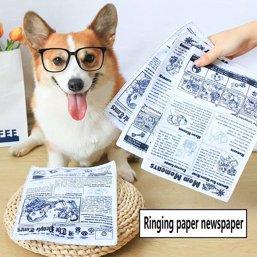 Đồ chơi gặm cho chó - Mô phỏng báo chí chân thực. Đồ chơi bằng bìa giấy cho thú cưng. Đồ chơi tương tác bền bỉ và thú vị dành cho Kiko và Teddy. Dụng cụ thư giãn và giải trí tại nhà.