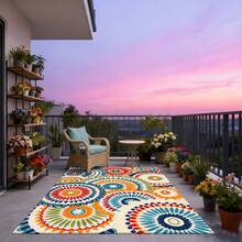 Vigorous  And Bright Colors Retro Mandala  Pattern Flannel Material Area Rug, Outdoor Carpet , 2D Digital Printing , Non-Slip Rubber Bottom, Multiple Sizes Available. Suitable For All Seasons, Washable, Machine Washable, Comfortable, Unique, As Birthday Gifts, Household Items, Wedding Items, Souvenirs, Home Decoration, Daily Life, Office Decoration, Birthday, Anniversary, Valentine's Day, Thanksgiving, Graduation Season, Christmas, Halloween, Mother's Day, Father's Day, Wedding, New Year Gift Decoration. Suitable For Shopping Centers, Restaurants, Kitchens, Bathrooms, Party, Game Room,Living Rooms, Bedrooms, Corridors, Balconies, Outdoor Doors, Door Mats, Entrance Mats, Non-Slip Mats, Offices, Cafes,  Yards, Rv Camping & Picnics,Piano Room Floor Decoration Rug.Suitable For Him, Her, Family Members, Boyfriend, Girlfriend, Father, Family Members, Mother, Lover, Daughter, Son, Grandfather, Grandmother, Teacher, Doctor, Nurse, Friend, Classmate, Pet. - Nhiều màu 4 - Xem 2
