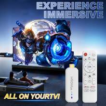 全新安卓14智能控制电视棒，支持语音控制、4K超高清、2GB RAM+16GB ROM、64位全志处理器、3D USB Type-C接口、双频2.4/5GHz Wi-Fi 6、无线5.0、智能控制界面和迷你USB接口 - 白色 - 查看 6