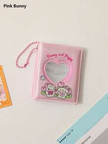 2-Inch Cute Cartoon Photo Album, Photo Card Storage Album, Idol Card Collection Album, Cute Heart-Shaped Hollow Card Album, Kawaii Little Rabbit Mini Photo Album, K-Pop Card Album, Business Card & Photo Card Storage Album, 32 Card Slots - Multicolor - View 6