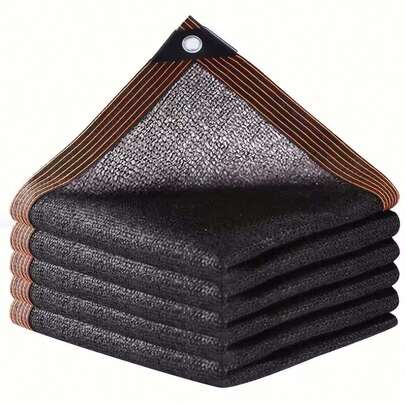 1pc Black Shade Cloth With Grommets - 80-85% UV Block, 81-90% Shading Rate, Durable Plastic Material For Outdoor Use - Ideal For Patio, Balcony, Pergola, Greenhouse, - Blackout Curtain