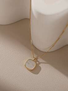 1件优雅女士珠宝S925银和珍珠母贝小巧简约吊坠项链，适合日常佩戴 - #1 - 查看 12