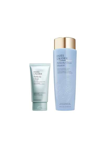 Estée Lauder [Bundle] Perfectly Clean Multi-Action Creme Cleanser/Moisture Mask 150 Ml + Infusion Balancing Essence Lotion 400 Ml