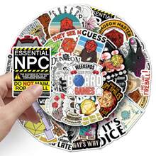 50 miếng dán ngộ nghĩnh, quà tặng độc đáo, dùng trang trí sổ lưu niệm, sách, mũ bảo hiểm, xe địa hình, decal vinyl chống thấm nước, thích hợp dán lên bình nước, máy tính, laptop, điện thoại, hành lý, sổ tay, tủ lạnh. - Nhiều màu - Xem 6