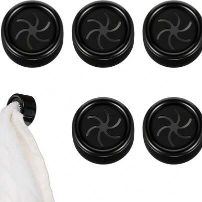 1 pièce/3 pièces/8 pièces Crochets de serviette spirale gris et noir, pinces adhésives pour tissus, pinces de serviette en caoutchouc souple sans perçage, porte-serviettes mural pour cuisine et salle de bain, pinces à serviette pour empêcher la chute de la serviette, facile à tirer