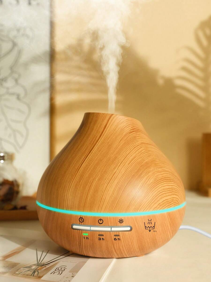 ellestfun Máy khuếch tán tinh dầu 300ml, thích hợp cho phòng lớn, tích hợp máy khuếch tán tinh dầu, máy tạo ẩm siêu âm, 8 màu đèn, 3 chế độ hẹn giờ và chức năng tự động tắt.