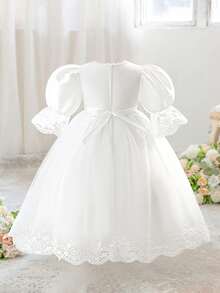 Young Girls White Tulle Ball Gown, Princess Flower Girl Dress For Wedding, Birthday Party, Formal Occasion - White - View 5