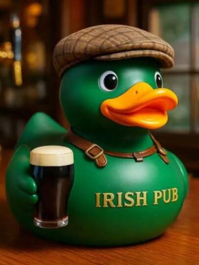 新款爱尔兰酒吧鸭子树脂摆件雕像家居装饰KTV酒吧装饰