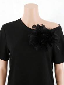 1 Stück modische & elegante handgefertigte Feder Brosche Haarspange, farbenfroher Oversized Blumen Dekor als Accessoire für Frauenkleidung - Federblume - Übersicht 8