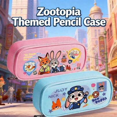  Hộp bút MINISO Disney Zootopia 3 tầng, dung tích lớn, đa chức năng, in hình dễ thương, chống nước, khóa kéo trơn tru, lý tưởng cho đồ dùng học tập, văn phòng phẩm thiết yếu cho mùa tựu trường.