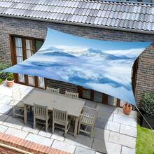 1pc Winter Snowy Mountain Landscape Pattern Waterproof Camping Tent Sunshade, Suitable For Garden, Yard, Beach, Outdoor Adventure, Picnic Mat (Excluding Frame), Comes With Reinforcement Rope - B - View 17
