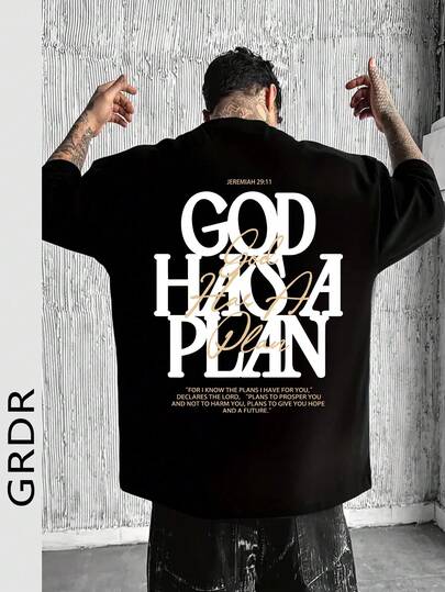  Camiseta de manga corta de cuello redondo con estampado gráfico religioso de verano para hombres GRDR, cómoda y de moda