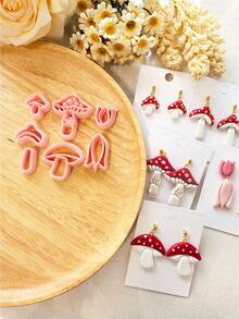 Mushroom Series Polymer Clay Cutters For Earring Making, Precision Knife Molds - Uncharged Pottery & Craft Supplies - For Jewelry Makers & Crafters - Perfect Gift For DIY Enthusiasts - Mushroom Series - View 4