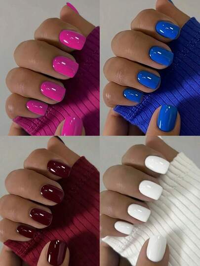 Bộ móng giả ngắn vuông phong cách Y2K dễ thương, 96 miếng, kiểu dáng tối giản, phù hợp cho nữ công sở, sử dụng hàng ngày, hẹn hò, tiệc trà chiều và đi chơi.