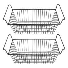 2Pcs Chest Freezer Organizer Bins Deep Basket Stackable Storage Rack Metal Wire Black L49.5cm X W29cm X H27cm(9cm Handle),Organizer Frigo  Frigorifero - 查看 8