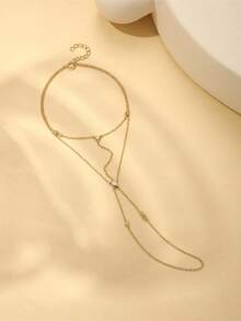EleRunis 1 chiếc vòng tay/nhẫn đeo tay mỏng manh bằng bạc 925 cho nữ, đính đá Cubic Zirconia, trang sức cơ thể đeo hàng ngày, thích hợp cho đám cưới, tiệc tùng, lễ đính hôn, kỷ niệm, ngày Valentine. - Vàng - Xem 3