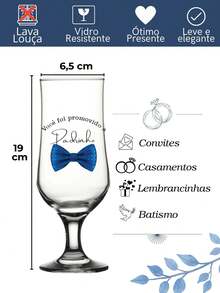 Beer Glass 385ml Personalized Godmother Or Godfather With Gift Box Wedding Baptism Celebration - Màu xanh lam - Xem 3