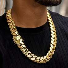 8-14mm Men's Hop Cuban Chain Necklace – HipHop Jewelry Luxury 14K Gold Plated Choker Solid Miami Cuban Link Chain Necklace Men Monaco Chain Men Men Jewelry Cuban Link Chain Men Gold Chain Cuban Link Chain Women Baddies Chain As Party & & Stage Show Auspicious New Year Gifts - 14MM (0,55 inch) - Xem 12