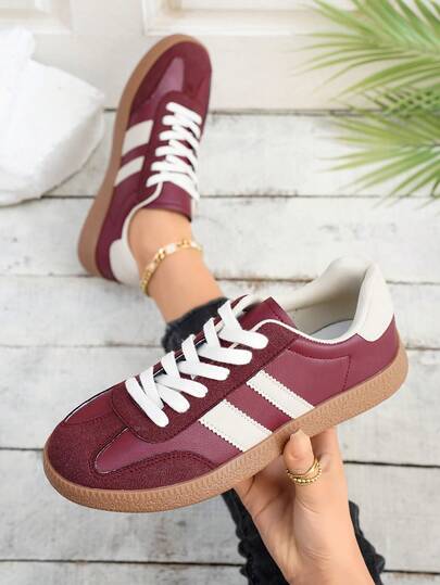 Women's Lace-Up Casual Comfortable Sneakers For Daily Wear & Sports