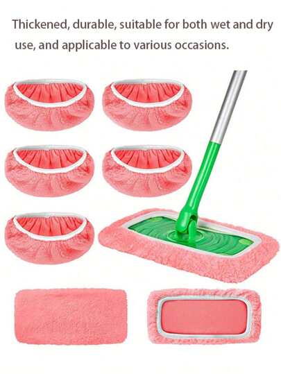Miếng lau nhà bằng sợi microfiber có thể tái sử dụng, tương thích với máy hút bụi robot, vỏ thay thế cho cây lau nhà phẳng dùng được cả khô và ướt, khăn lau có thể giặt được dùng để lau sàn gỗ/sàn nhà cứng (Không bao gồm cây lau nhà)