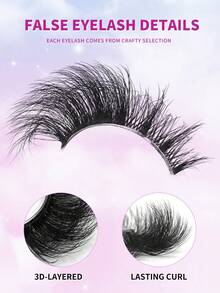 ENCHUW 5 Cặp Mi Giả Mắt Mèo Có Dải Trong Suốt, Mi Giả Mỏng Nhẹ, Mi Giả Lông Chồn Tự Nhiên, Mi Giả Dùng Cho Trang Điểm Dự Tiệc - màu đen - Xem 3