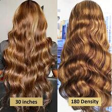 250% Density 13x6 Lace Front Wigs Human Hair Pre Plucked With Baby Hair 13x4 Body Wave HD Transparent Lace Front Human Hair Wigs For Women Ear To Ear Long Hairline 8inch-42inch - S4/27 - 查看 7