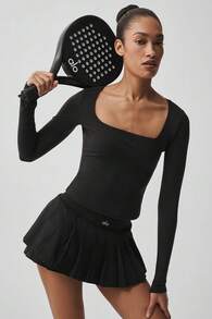 Alo Yoga Double Or Nothing Tennis Skirt Women's Vintage Pink True To Size W6574r - 黑色 - 查看 5