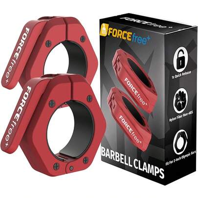 Barbell Clips (Pair), Barbell Clamps, Quick Release Barbell Clamps With Anti Slip TPR Grip, Barbell Collars Secure Weightlifting & Powerlifting