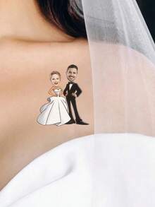 1/10/20/30/60pcs Customized Personalized Face Temporary Tattoo Stickers, Multiple Patterns, Suitable For Bachelorette Party, Birthday, Party Favors, Holidays, Valentine's Day, Couples, Men, Moms, Friends, Home Decor, Personalized Gifts - Multicolor - View 5