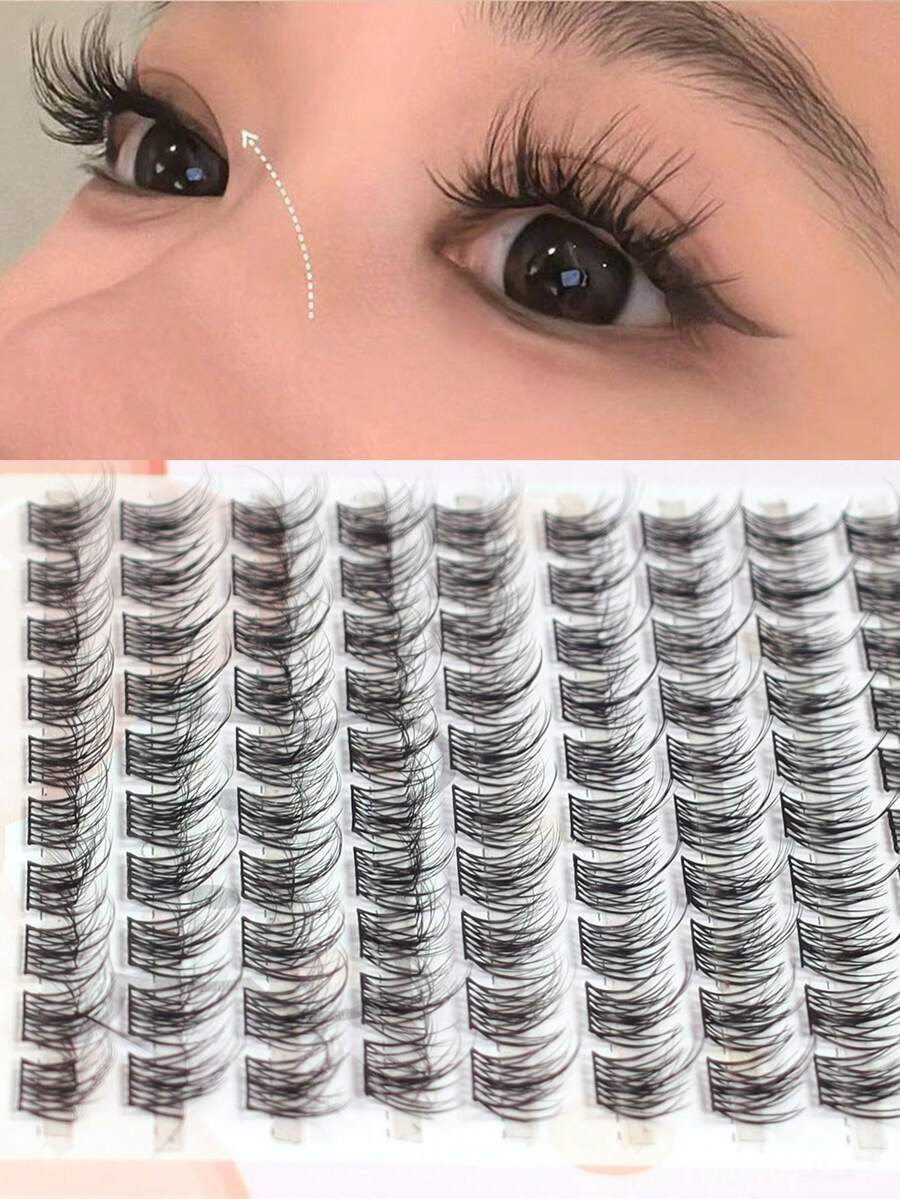 10对蓬松凌乱慵懒女孩3D水貂毛假睫毛，浓密睫毛 - 查看 1