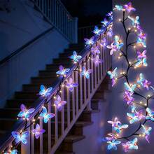 DC2611 1pc LED Butterfly Branch Light, USB Touch Control 8 Functions Indoor/Outdoor Decorative String Light, Artificial Plant Branch Light, Suitable For Bedroom, Office, Living Room, Party, Exterior Wall, Hallway, Holiday, Valentine's Day, Easter Decoration - Warm white light - View 2