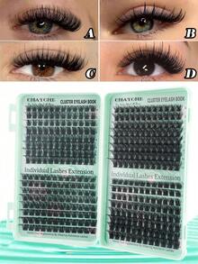 640/576/384pcs D-Curl Cluster Lashes, Length 9-18mm, Dense & Natural, Create Voluminous Curled Effect, Super Soft & Lightweight, Reusable, Segmented Individual Lashes, 30D+40D+50D+60D+80D+100D Lash Extension Kit, Cluster Lashes, Individual Lashes, False Eyelashes - DD - View 11
