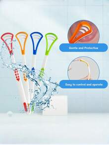 1个抗菌舌苔清洁器，舌刮器清新口气，柔软硅胶便携旅行舌苔清洁工具，方便的口腔护理舌刮器 - 舌刮 - 查看 4