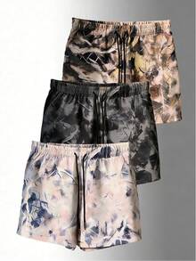 2026 Summer New Versatile Floral Print Shorts, Drawstring Waist Design Casual Bermuda Shorts Sports - Black - View 6